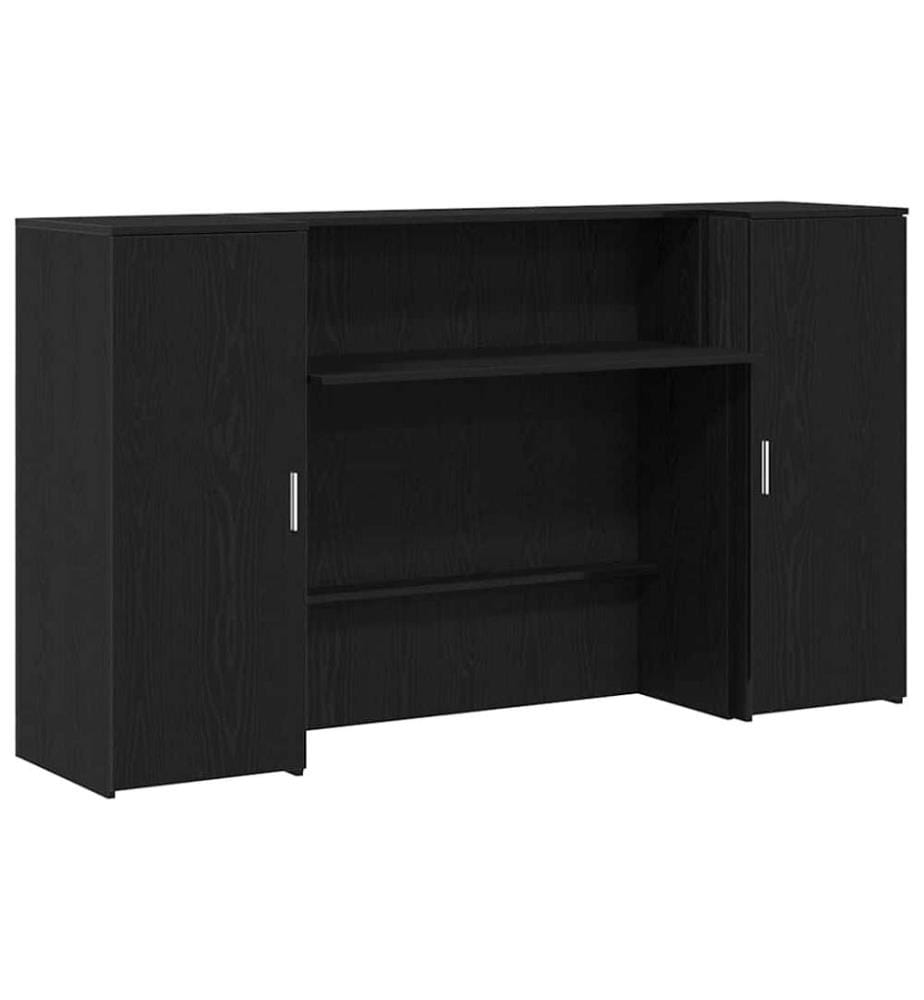 Empfangstheke Schwarz Eichen-Optik 180x50x103,5cm Holzwerkstoff