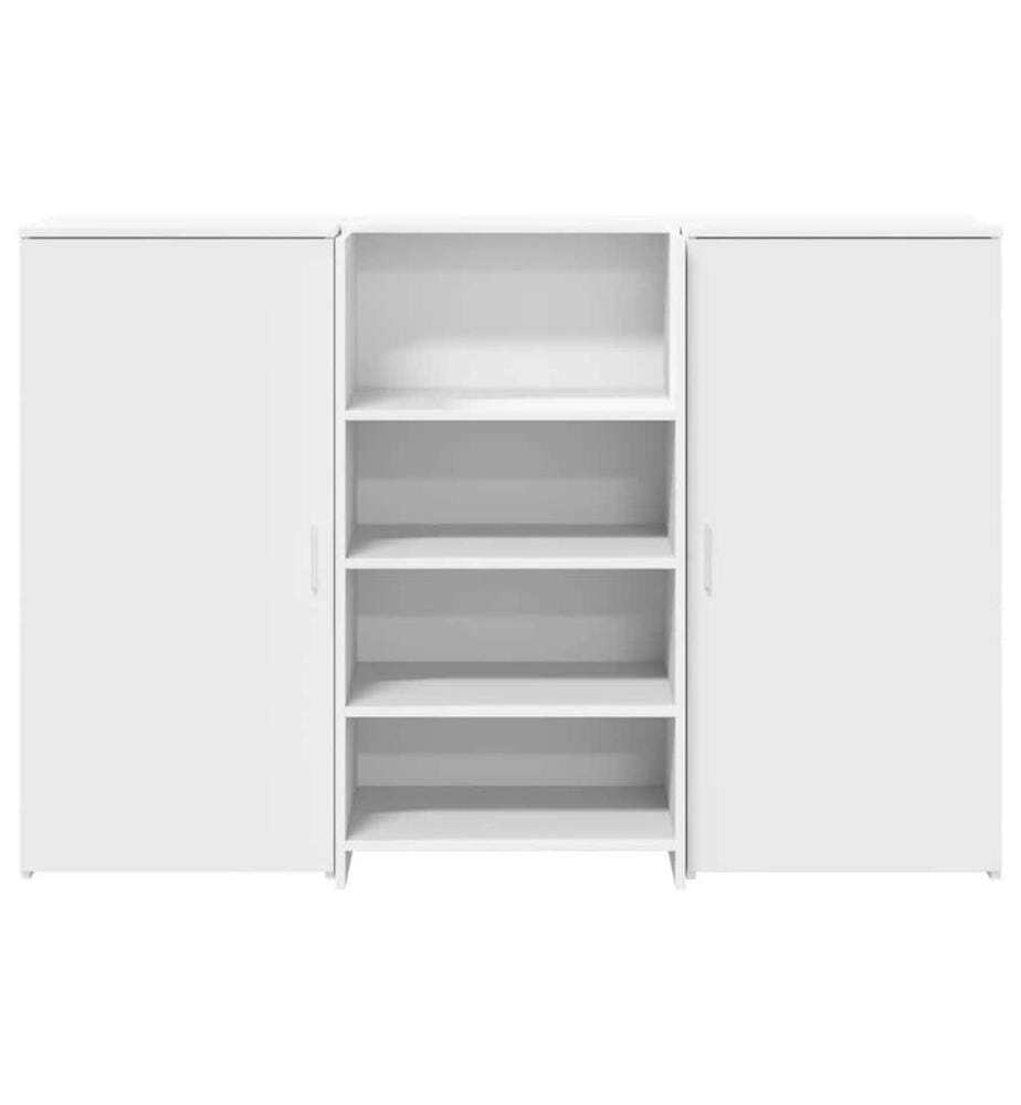Bureau de réception blanc 155x50x103,5 cm bois d'ingénierie