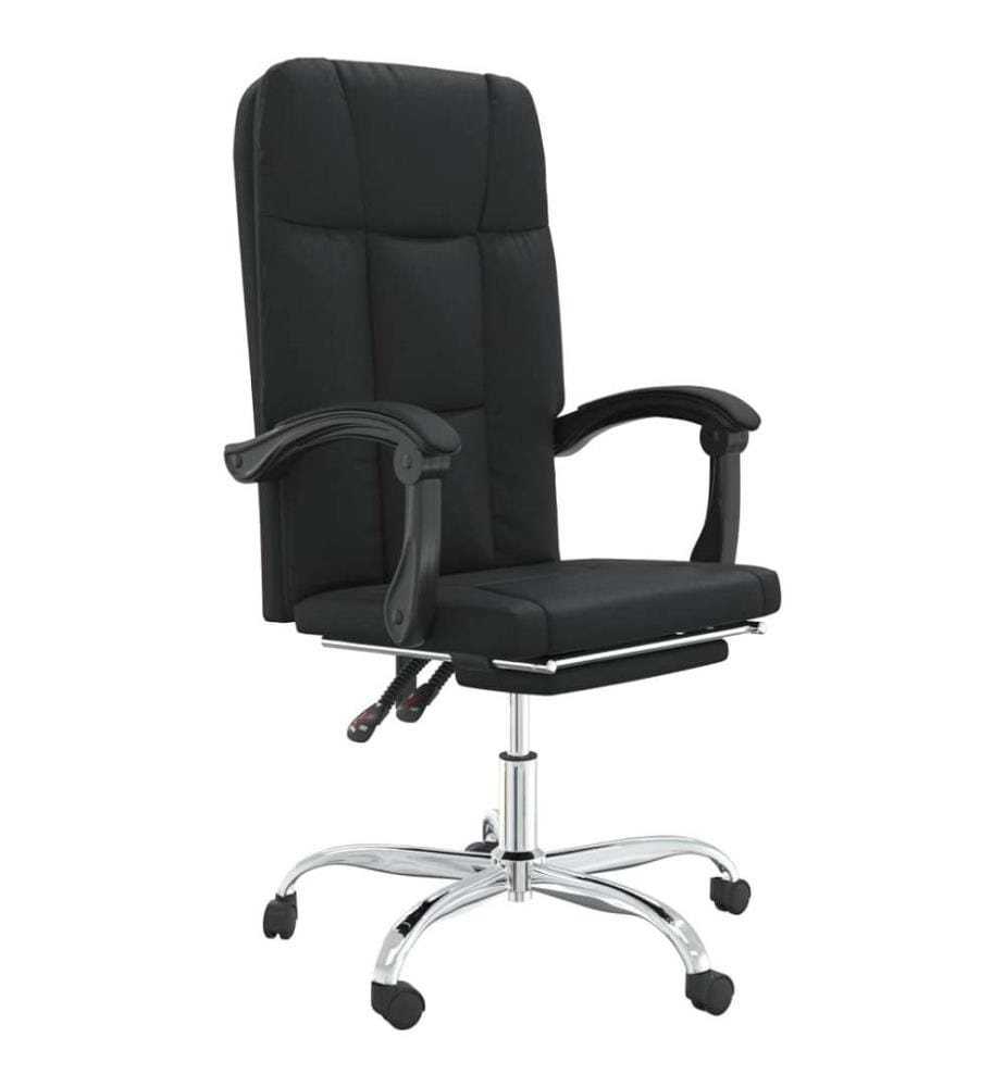 Bürostuhl mit Liegefunktion Schwarz Kunstleder