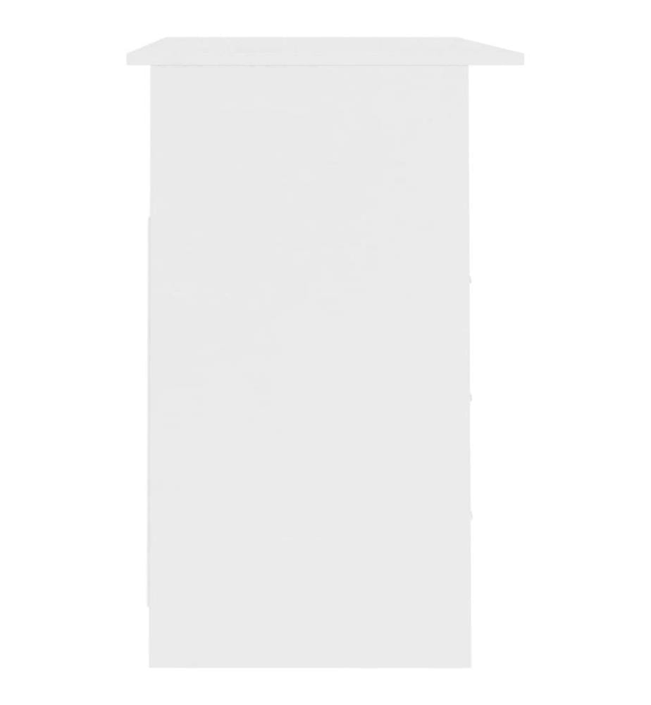 Bureau avec tiroirs Blanc 110x50x76 cm Bois d'ingénierie