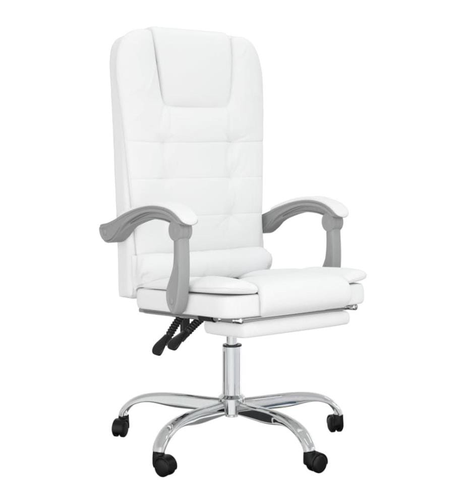 Bürostuhl mit Massagefunktion Weiss Kunstleder