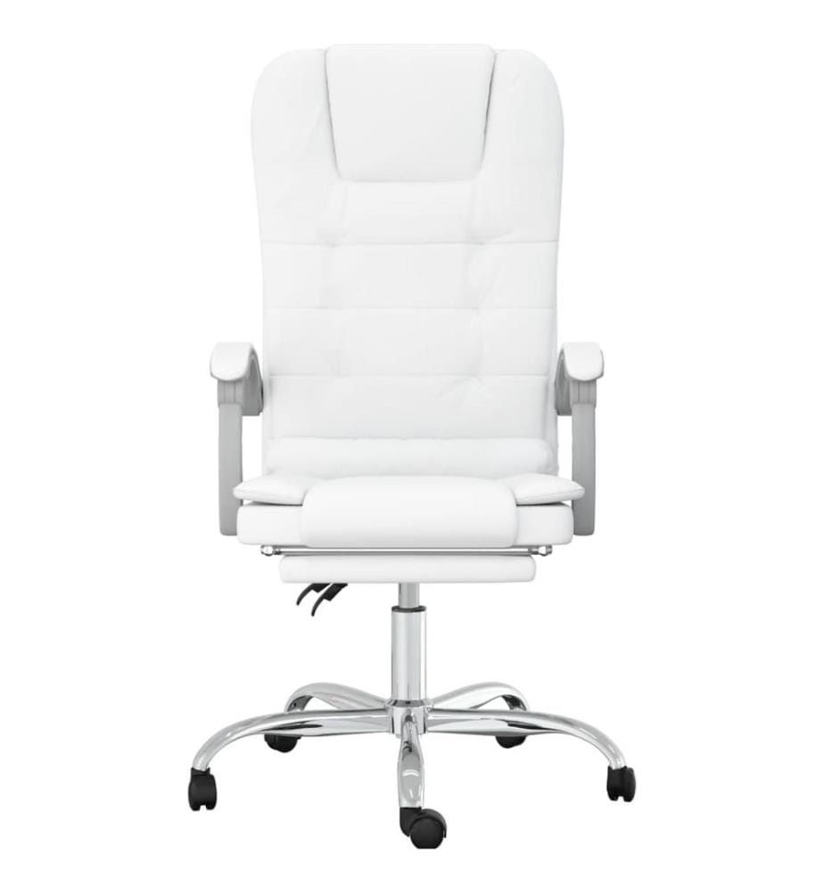 Bürostuhl mit Massagefunktion Weiss Kunstleder