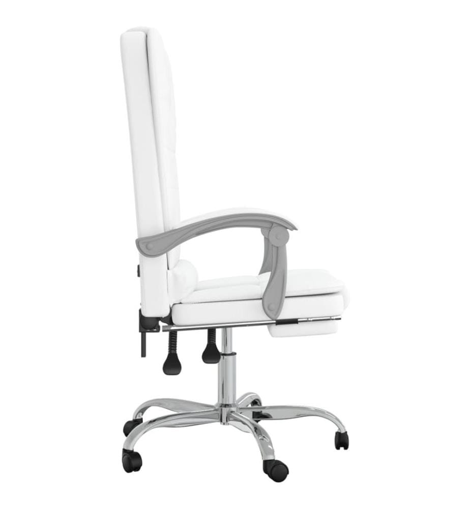 Bürostuhl mit Massagefunktion Weiss Kunstleder