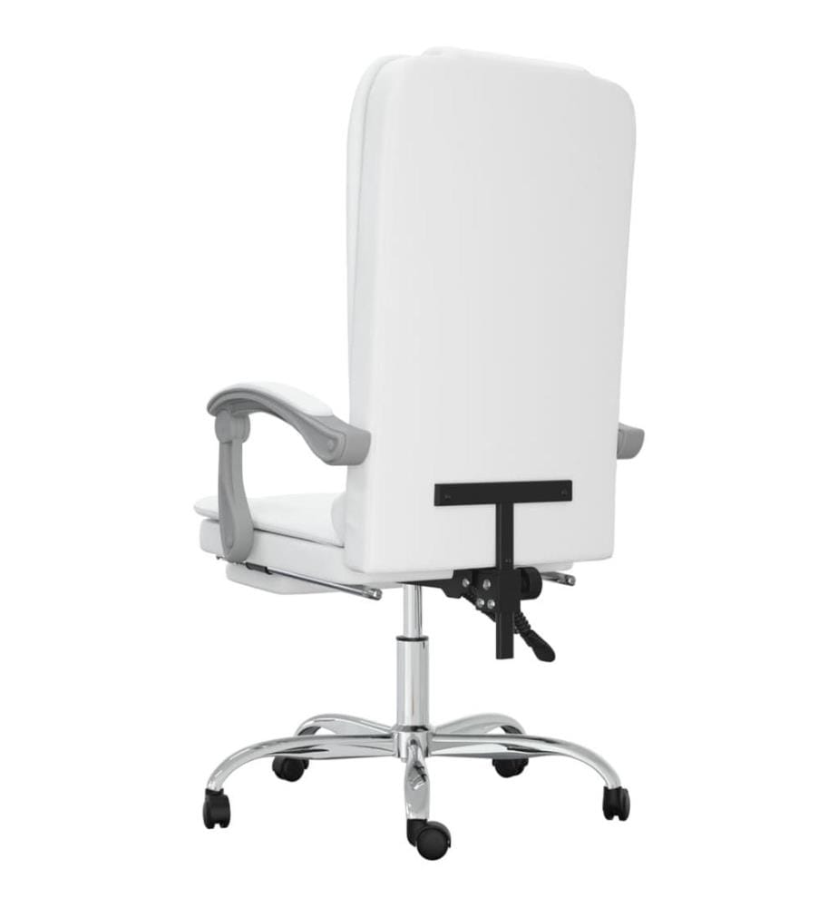 Bürostuhl mit Massagefunktion Weiss Kunstleder