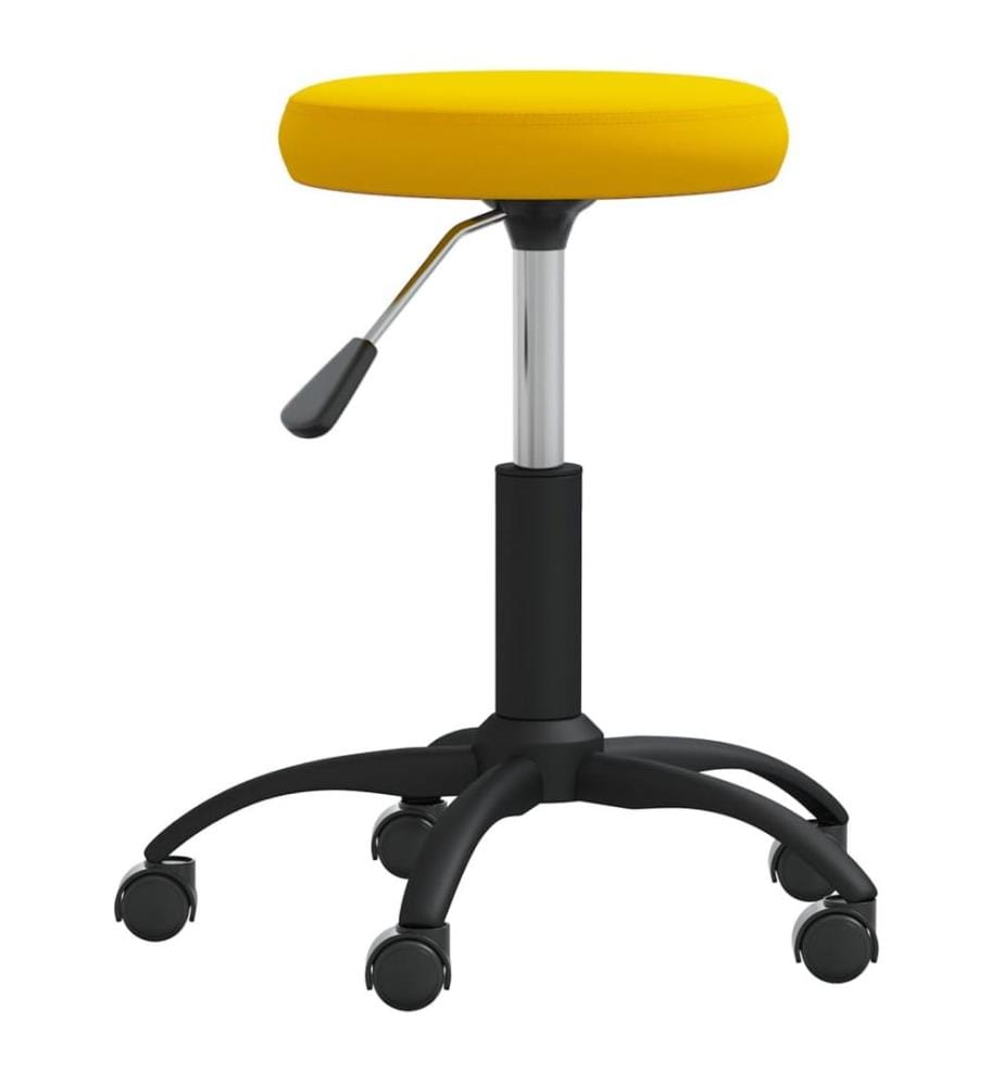 Chaise pivotante de bureau Jaune moutarde Velours