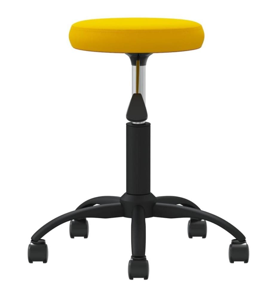 Chaise pivotante de bureau Jaune moutarde Velours