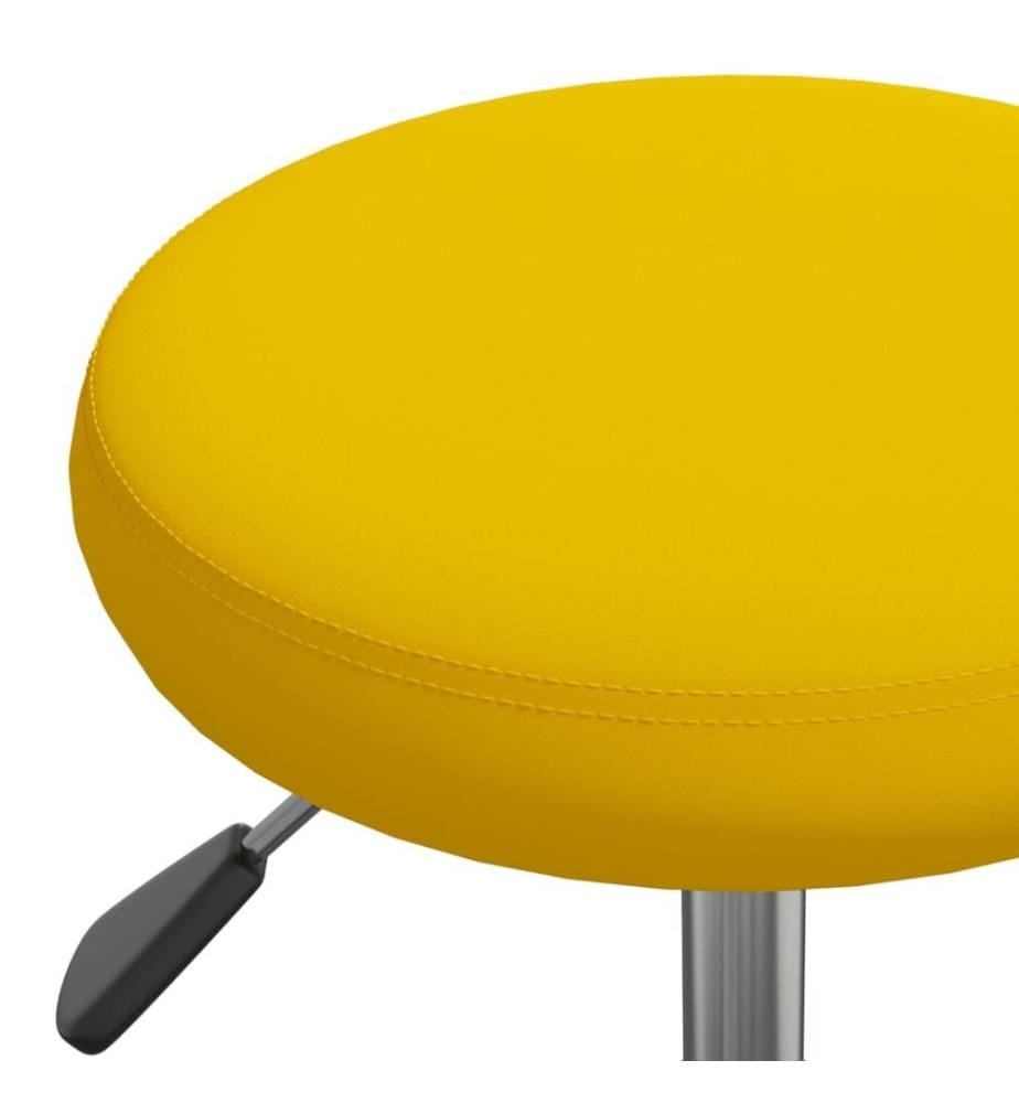 Chaise pivotante de bureau Jaune moutarde Velours