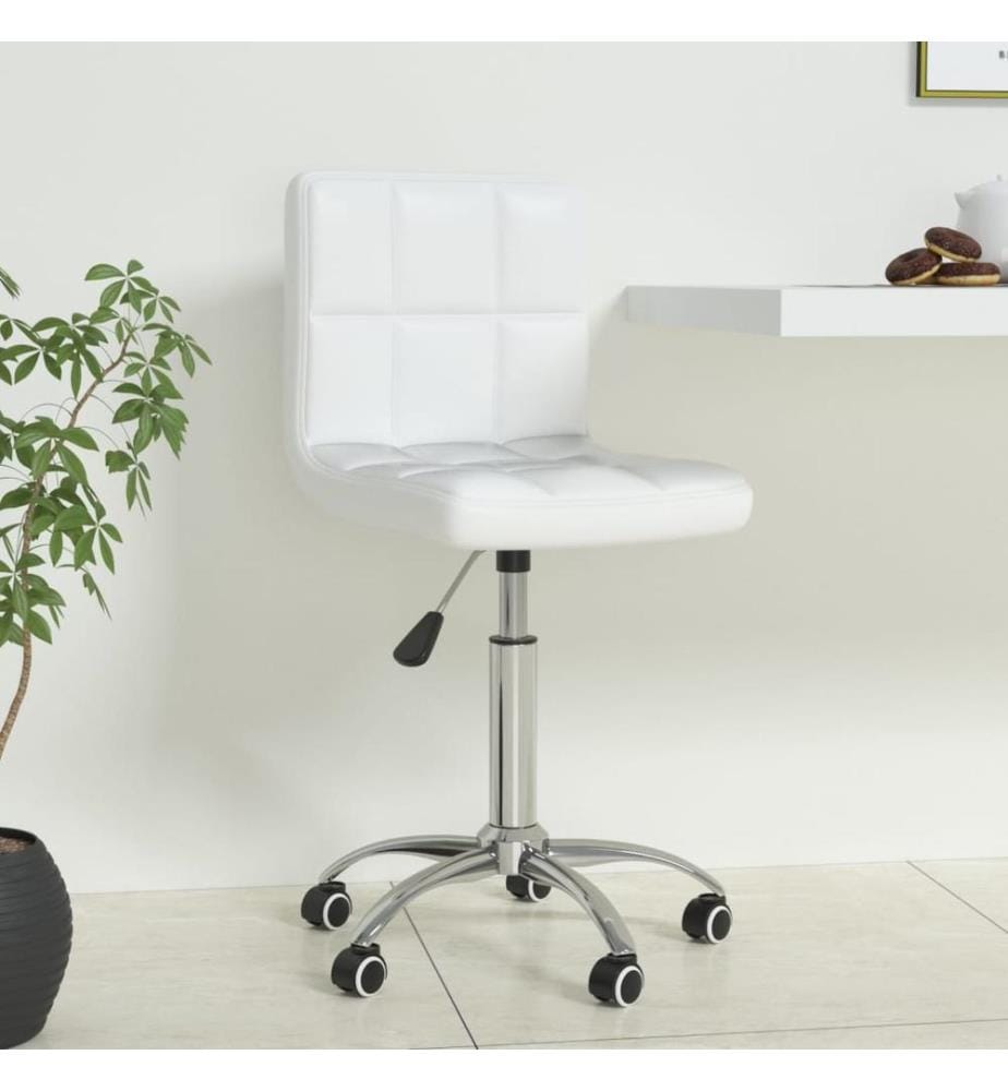 Bürostuhl Drehbar Weiss Kunstleder