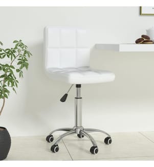 Bürostuhl Drehbar Weiss Kunstleder