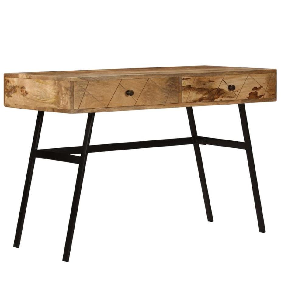 Bureau avec tiroirs Bois solide de manguier 110x50x76 cm