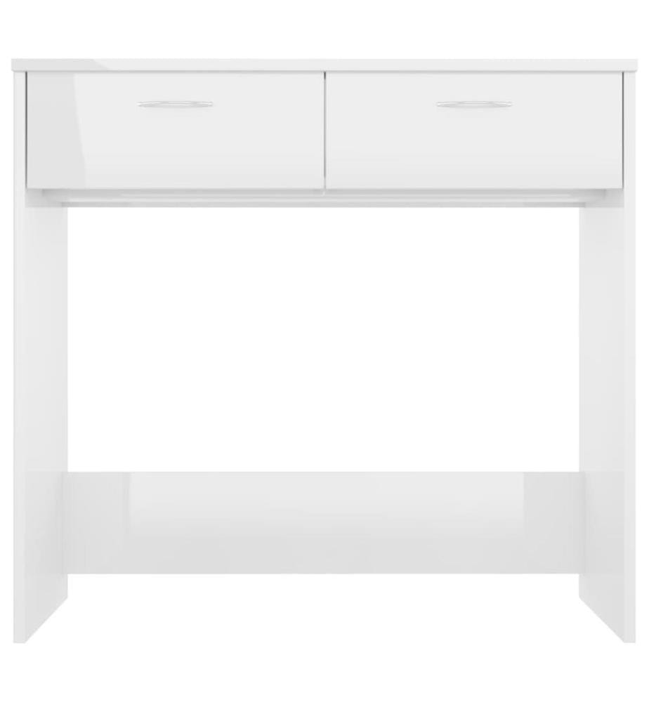 Bureau Blanc brillant 80x40x75 cm Aggloméré