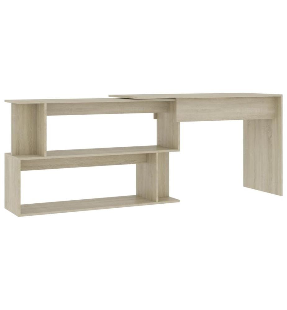 Bureau d'angle Chêne sonoma 200x50x76 cm Bois d'ingénierie
