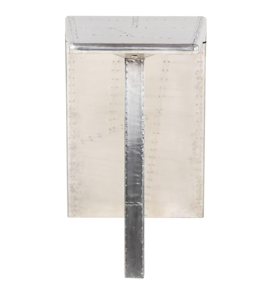 Schreibtisch Flugzeugflügel-Optik Silbern 112x50x76 cm Metall