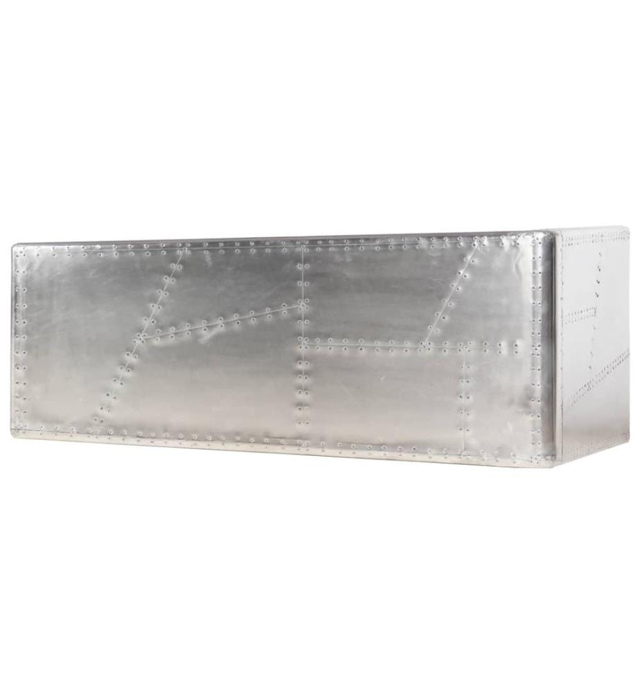 Schreibtisch Flugzeugflügel-Optik Silbern 112x50x76 cm Metall