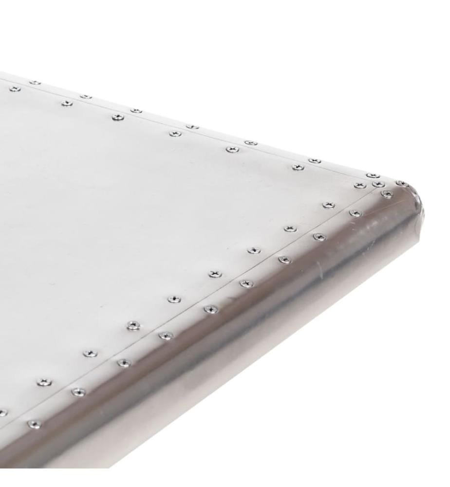 Schreibtisch Flugzeugflügel-Optik Silbern 112x50x76 cm Metall