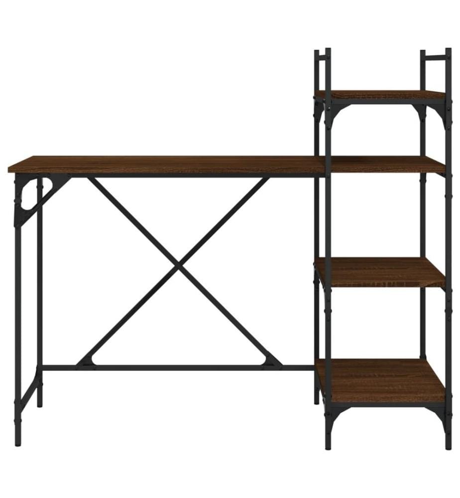 Computertisch mit Regal Braun Eiche-Optik 120x47x109 cm
