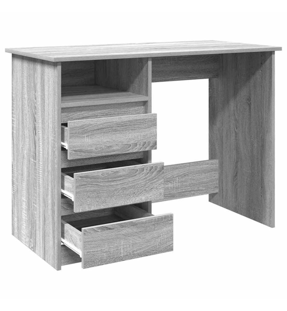Bureau sonoma gris 102x50x75 cm bois d'ingénierie
