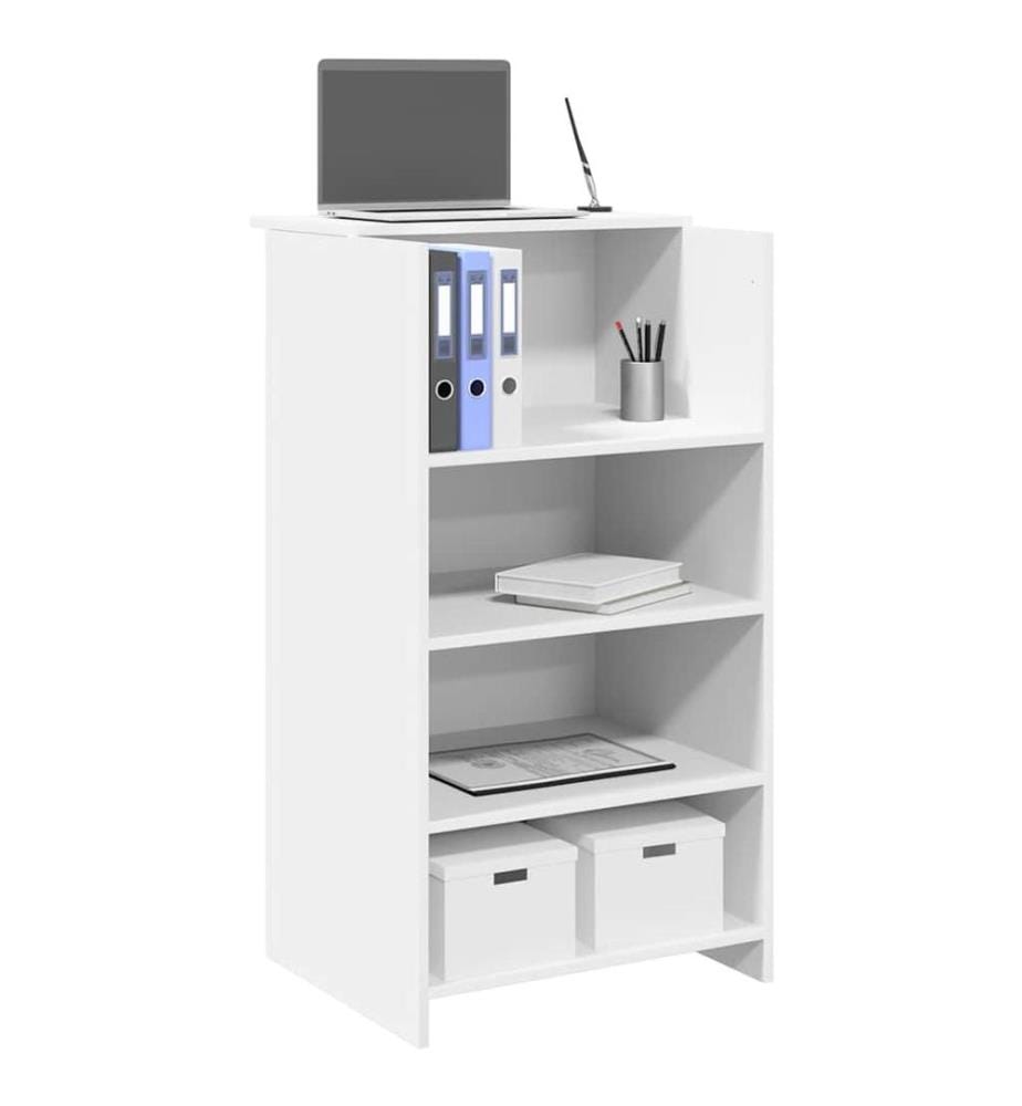 Bureau de réception blanc 55x50x103,5 cm bois d'ingénierie