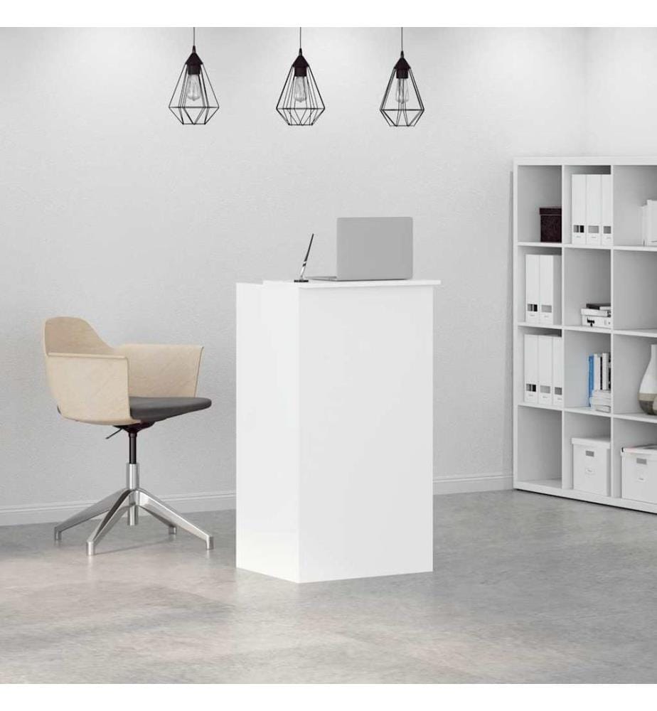 Bureau de réception blanc 55x50x103,5 cm bois d'ingénierie