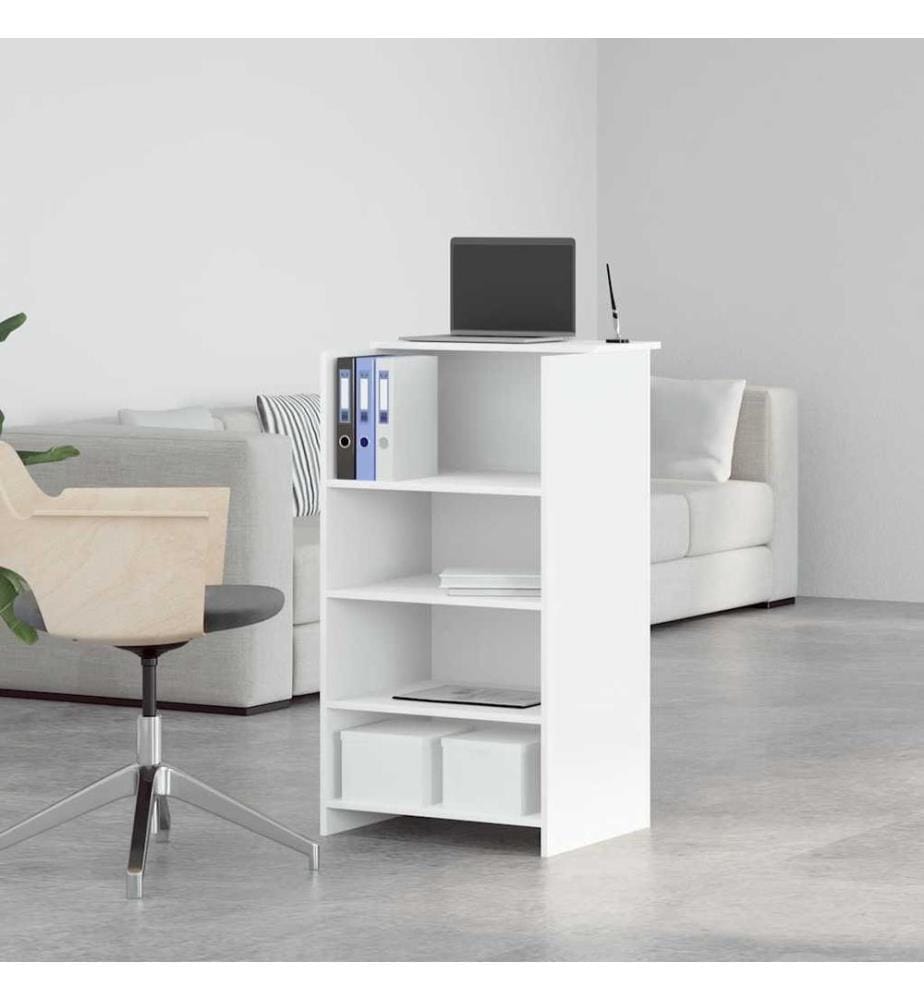 Bureau de réception blanc 55x50x103,5 cm bois d'ingénierie