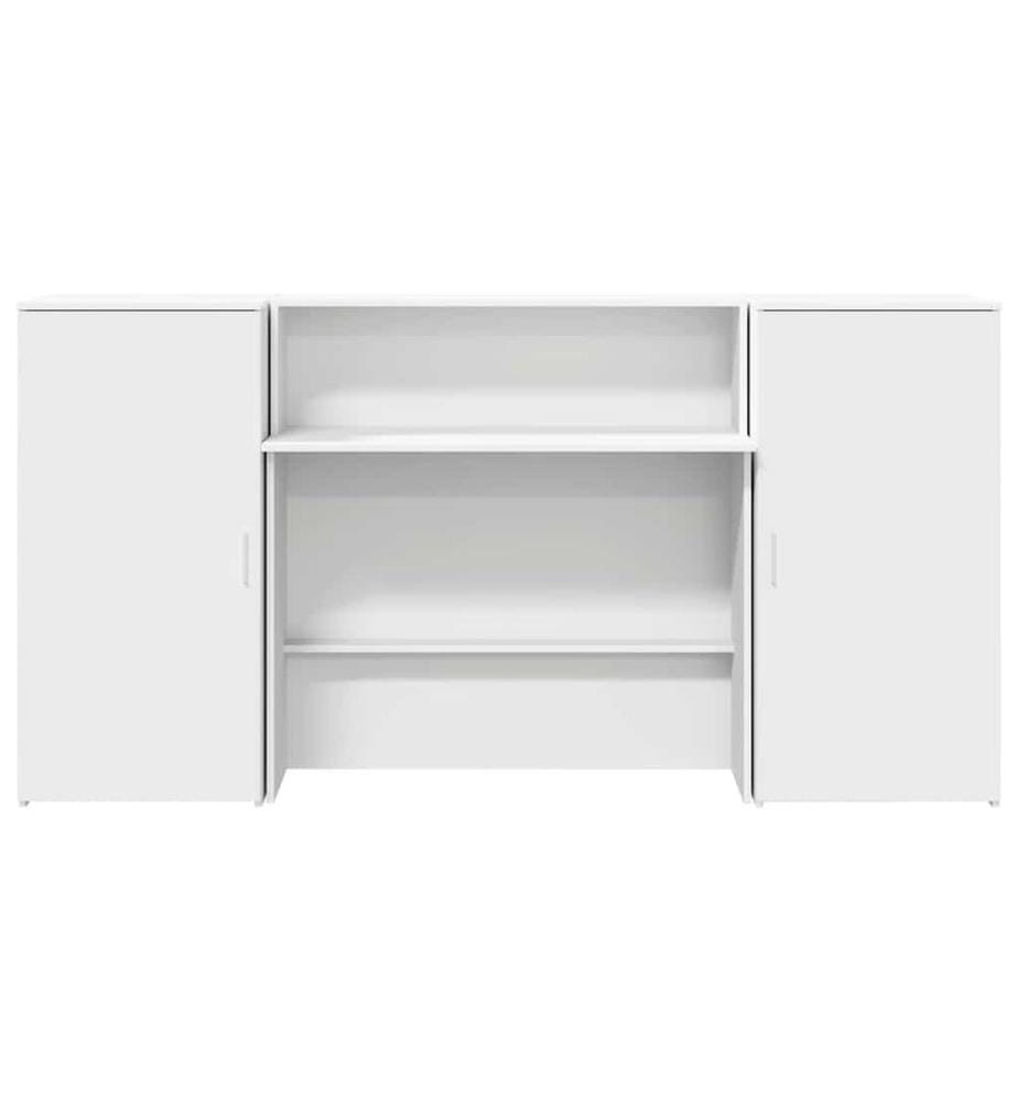 Bureau de réception blanc 200x50x103,5 cm bois d'ingénierie