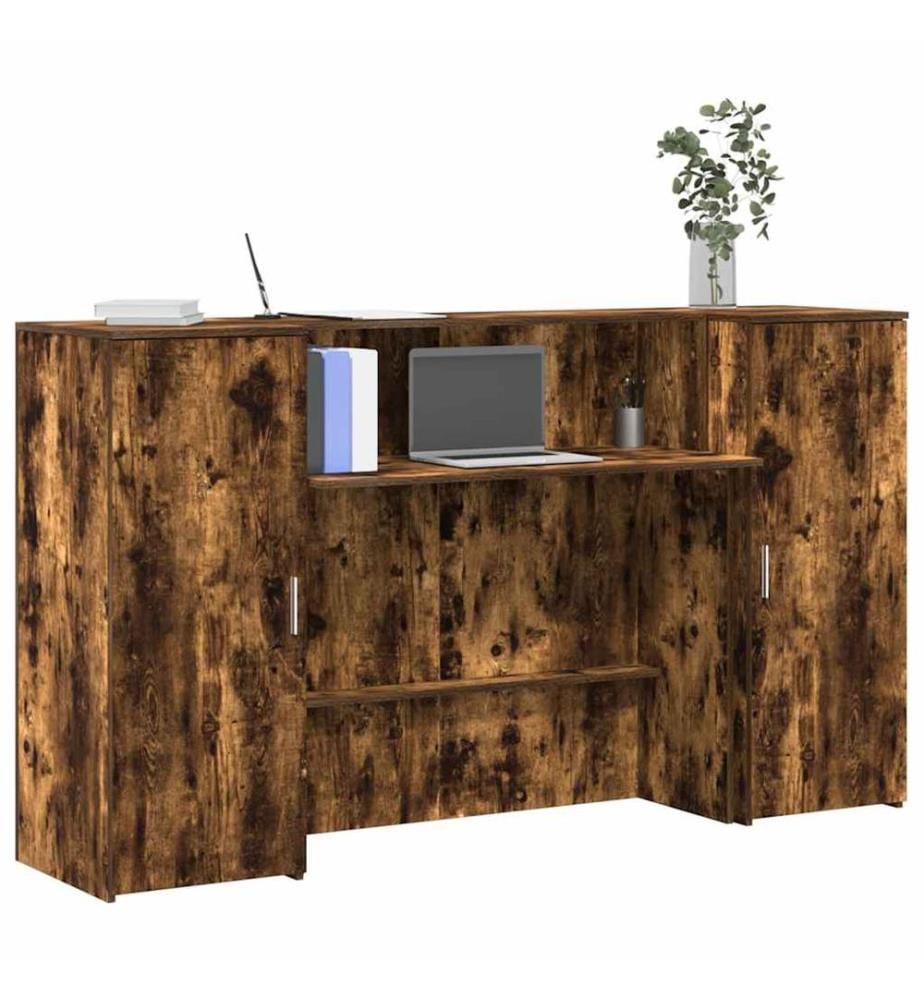 Empfangstheke Räuchereiche 180x50x103,5 cm Holzwerkstoff