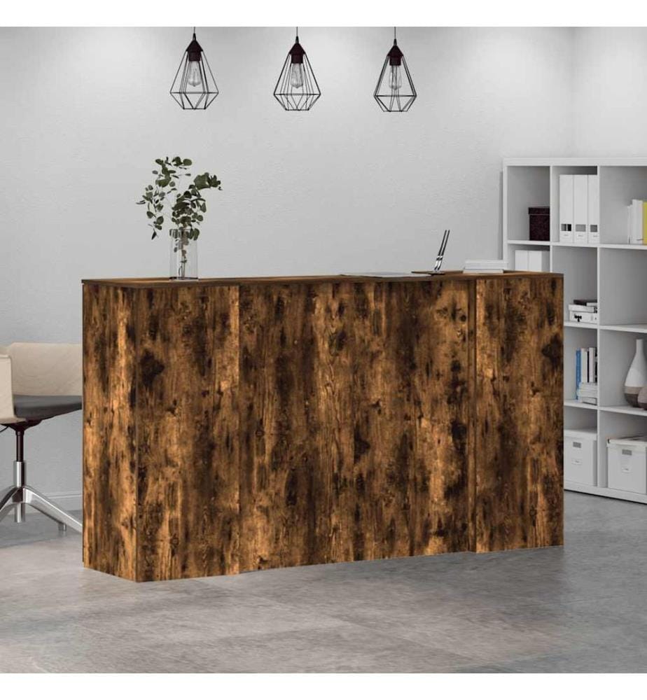 Empfangstheke Räuchereiche 180x50x103,5 cm Holzwerkstoff