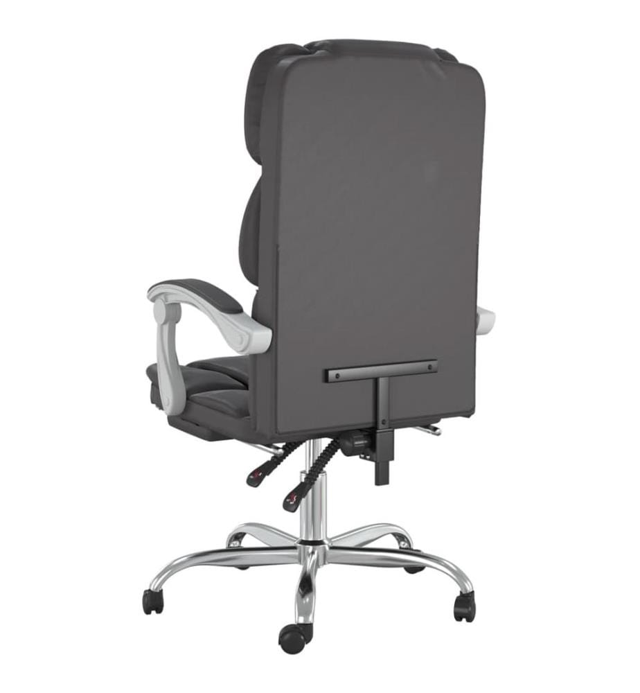 Bürostuhl mit Liegefunktion Grau Kunstleder