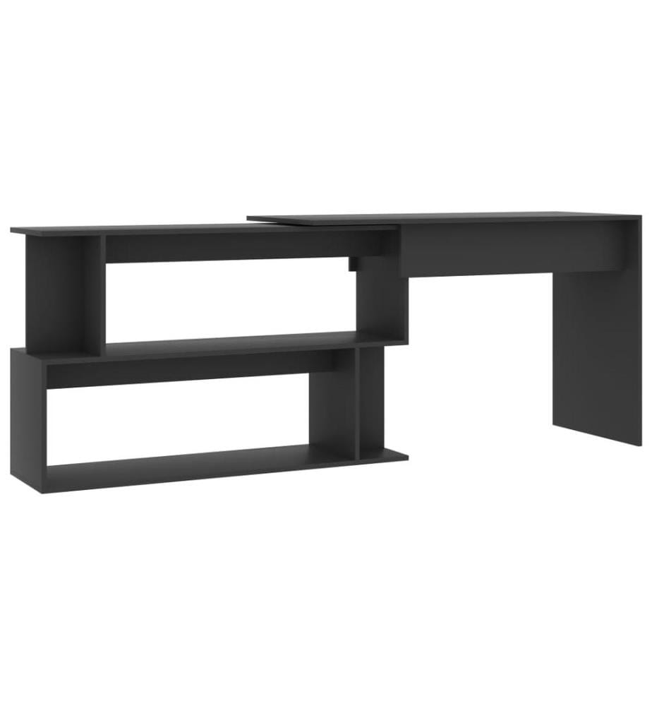 Eckschreibtisch Grau 200x50x76 cm Holzwerkstoff