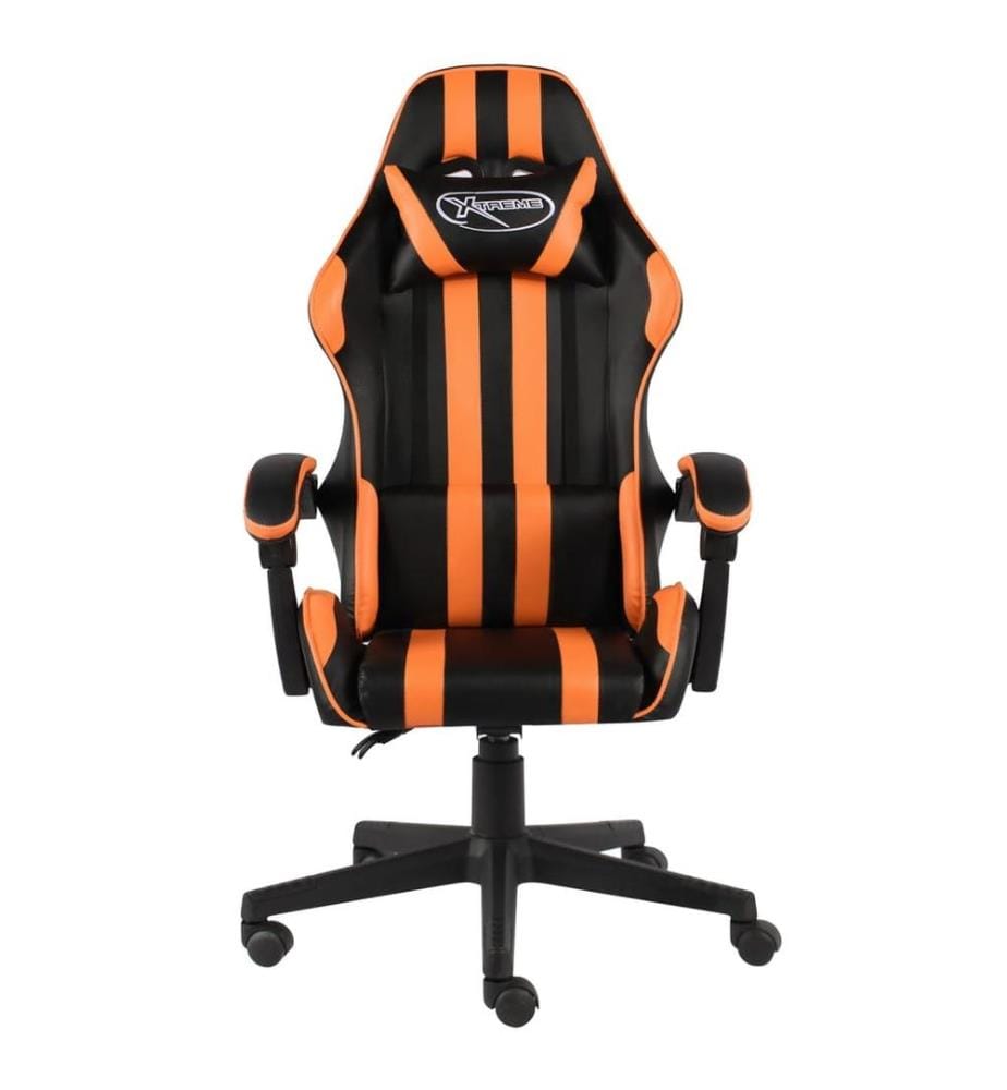 Gaming-Stuhl Schwarz und Orange Kunstleder