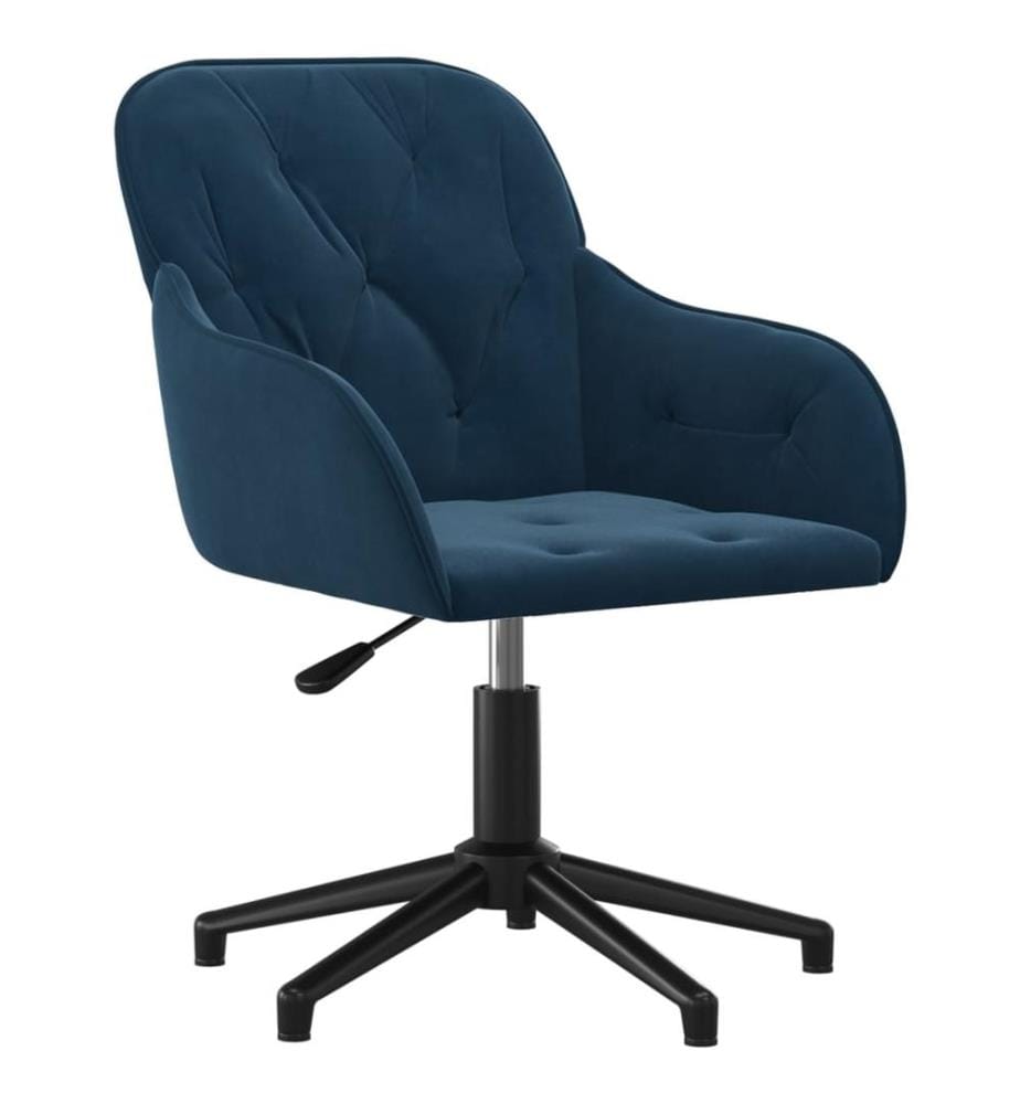 Bürostuhl Drehbar Blau Samt