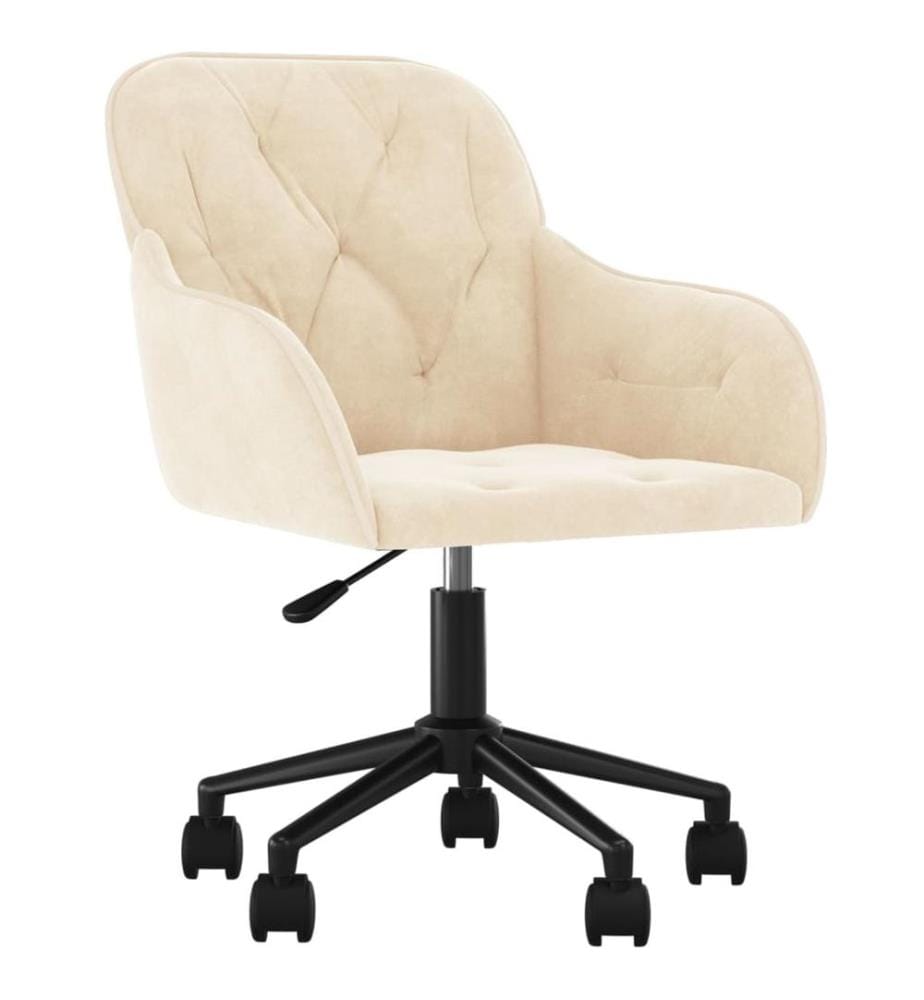 Bürostuhl Drehbar Creme Samt
