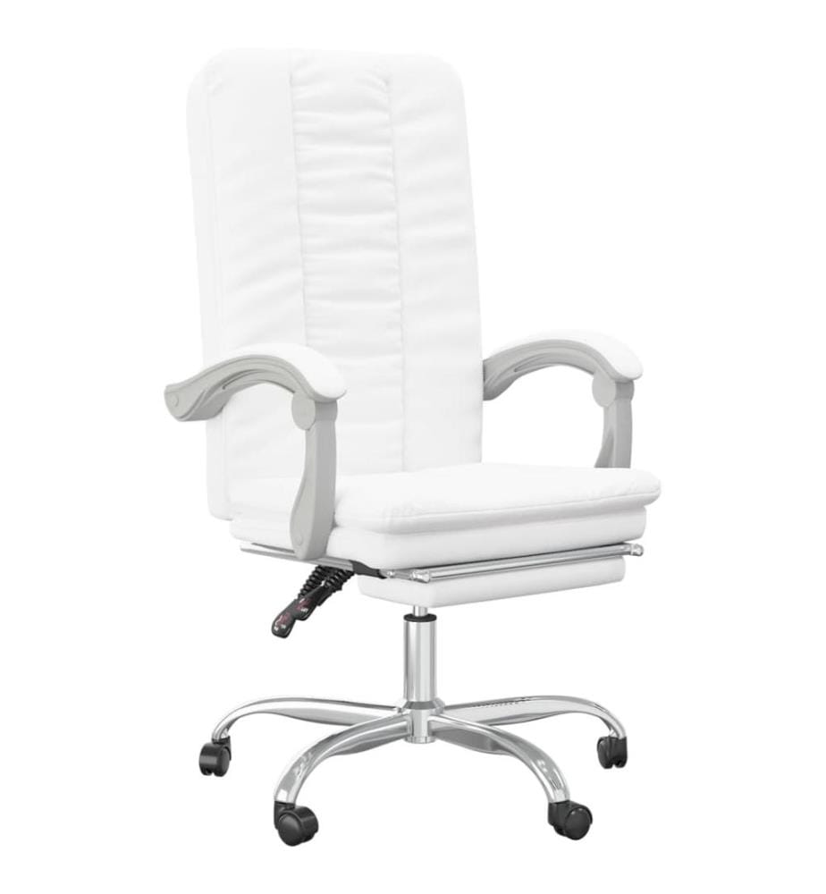 Bürostuhl mit Liegefunktion Weiss Kunstleder