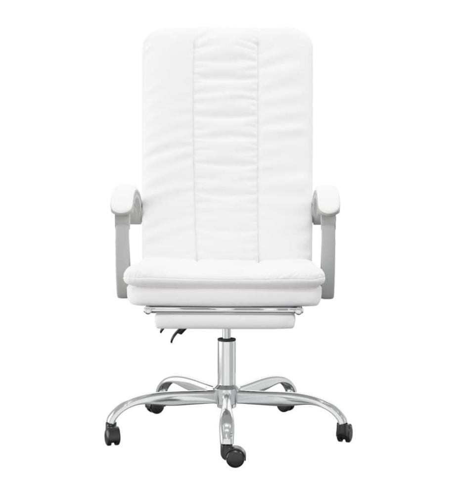 Bürostuhl mit Liegefunktion Weiss Kunstleder