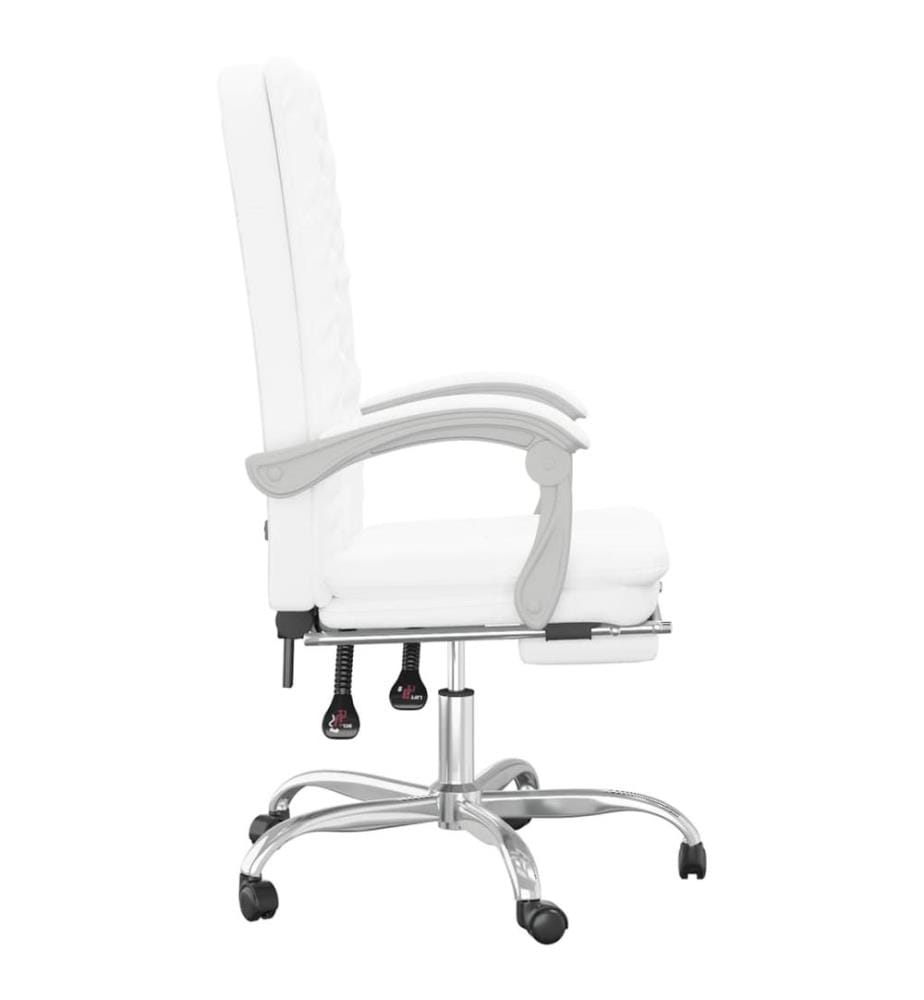 Bürostuhl mit Liegefunktion Weiss Kunstleder