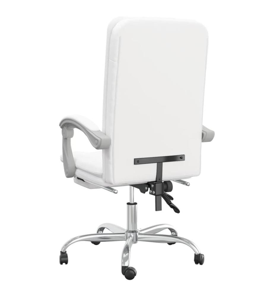 Bürostuhl mit Liegefunktion Weiss Kunstleder