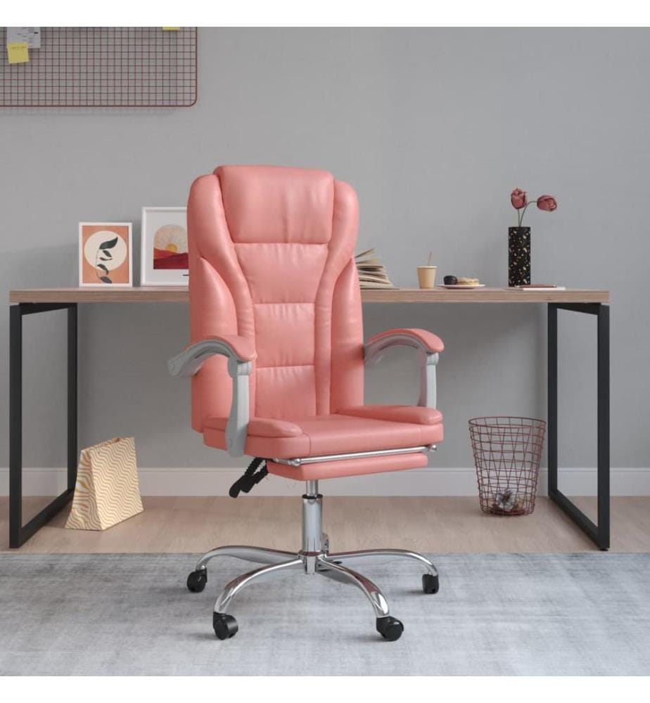 Bürostuhl mit Liegefunktion Rosa Kunstleder