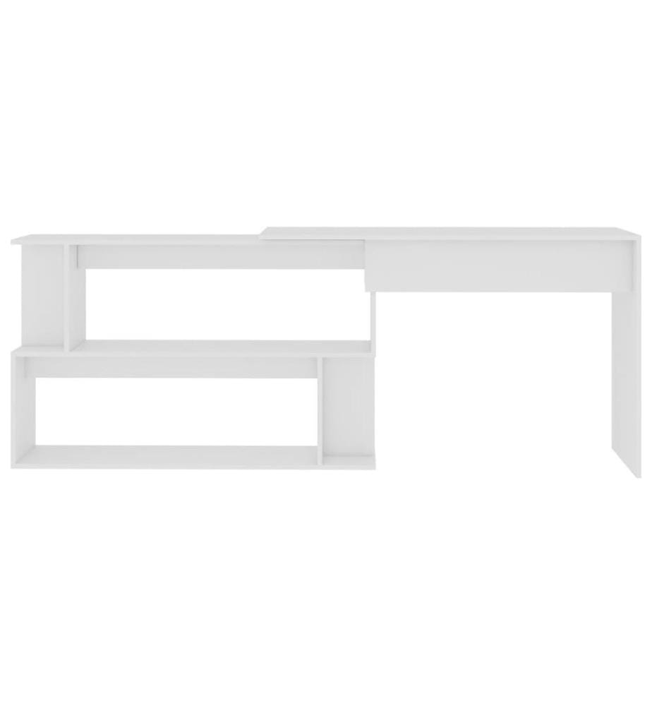 Bureau d'angle Blanc 200x50x76 cm Bois d'ingénierie