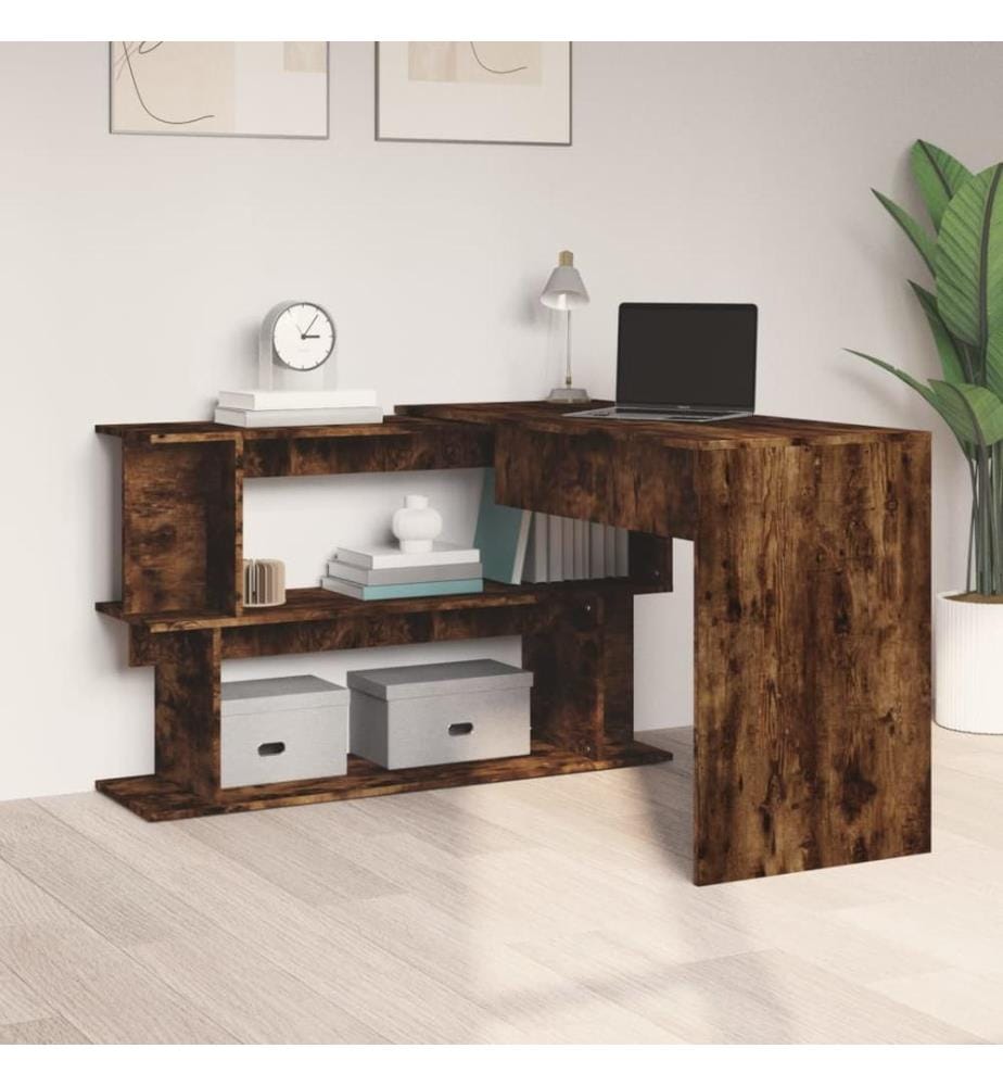 Eckschreibtisch Räuchereiche 200x50x76 cm Holzwerkstoff