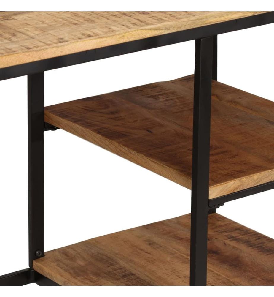 Bureau avec tabouret pliant Bois de manguier massif 115x50x76cm