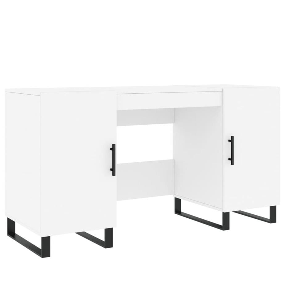Bureau blanc 140x50x75 cm bois d'ingénierie