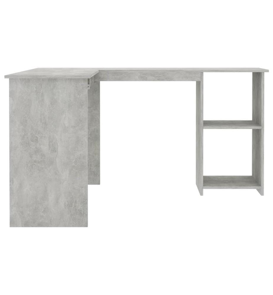 Bureau d'angle en forme de L Gris Béton Bois d'ingénierie