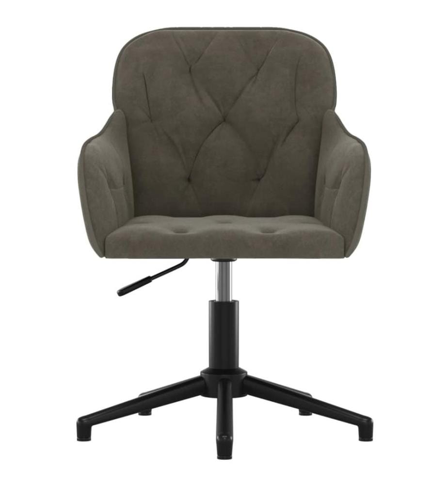 Bürostuhl Drehbar Dunkelgrau Samt