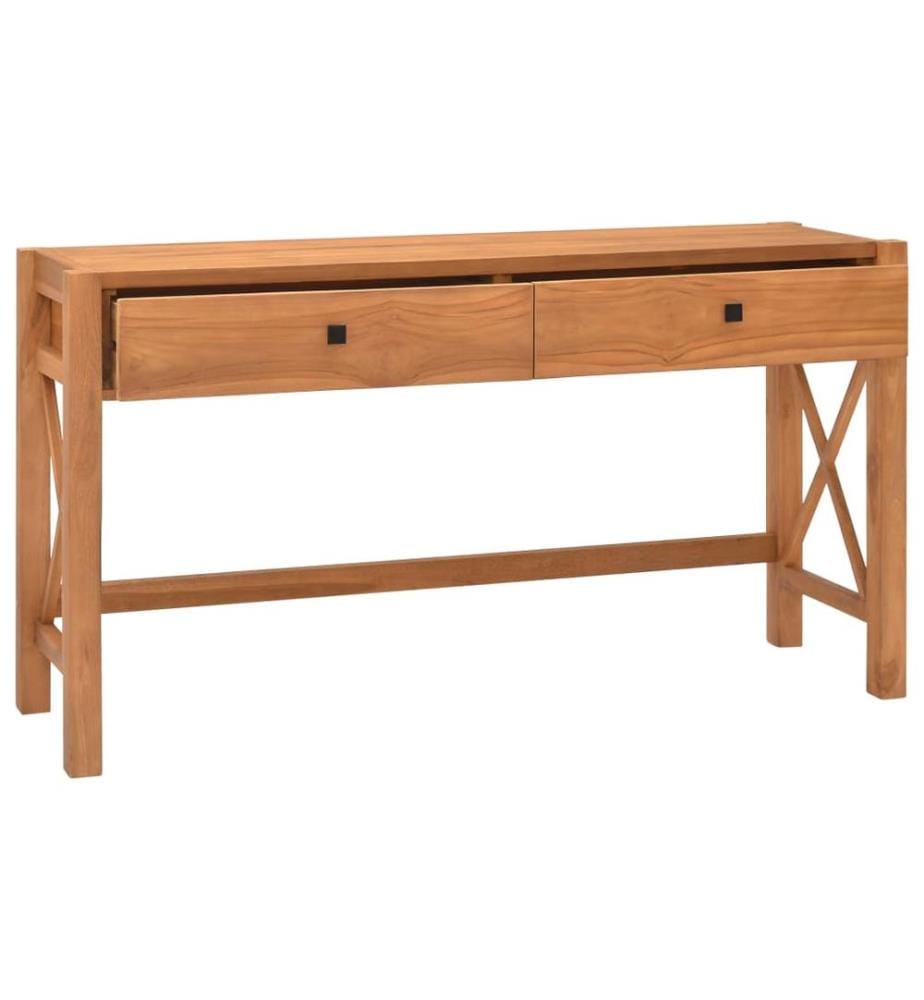 Bureau avec 2 tiroirs 140x40x75 cm Bois de teck
