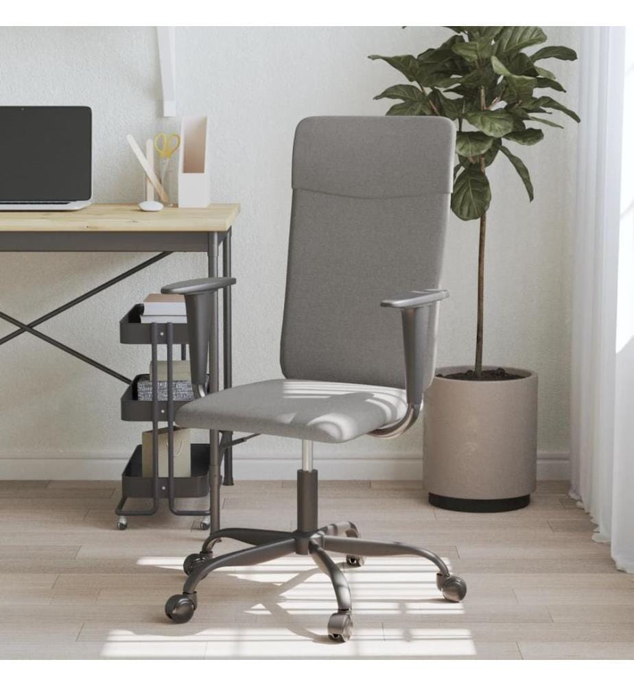Bürostuhl Höhenverstellbar Dunkelgrau Stoff
