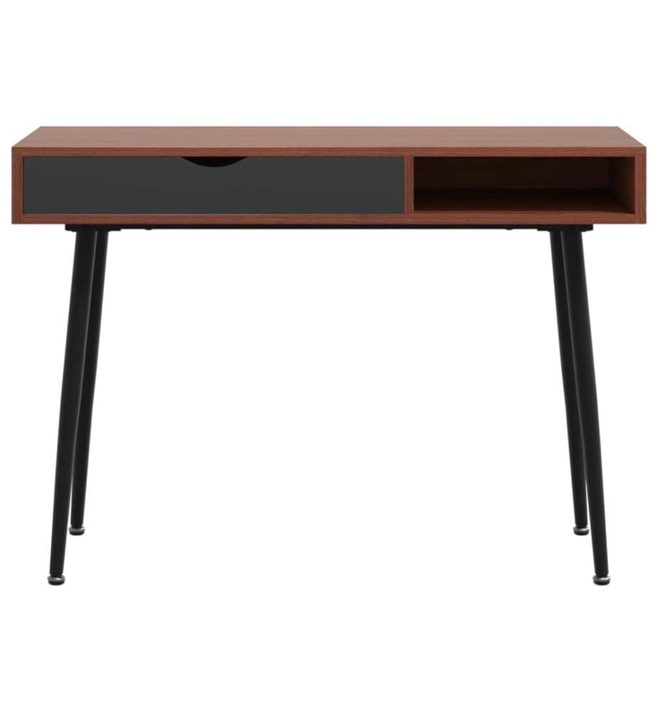 Bureau d'ordinateur avec tiroir marron 110x50x75 cm