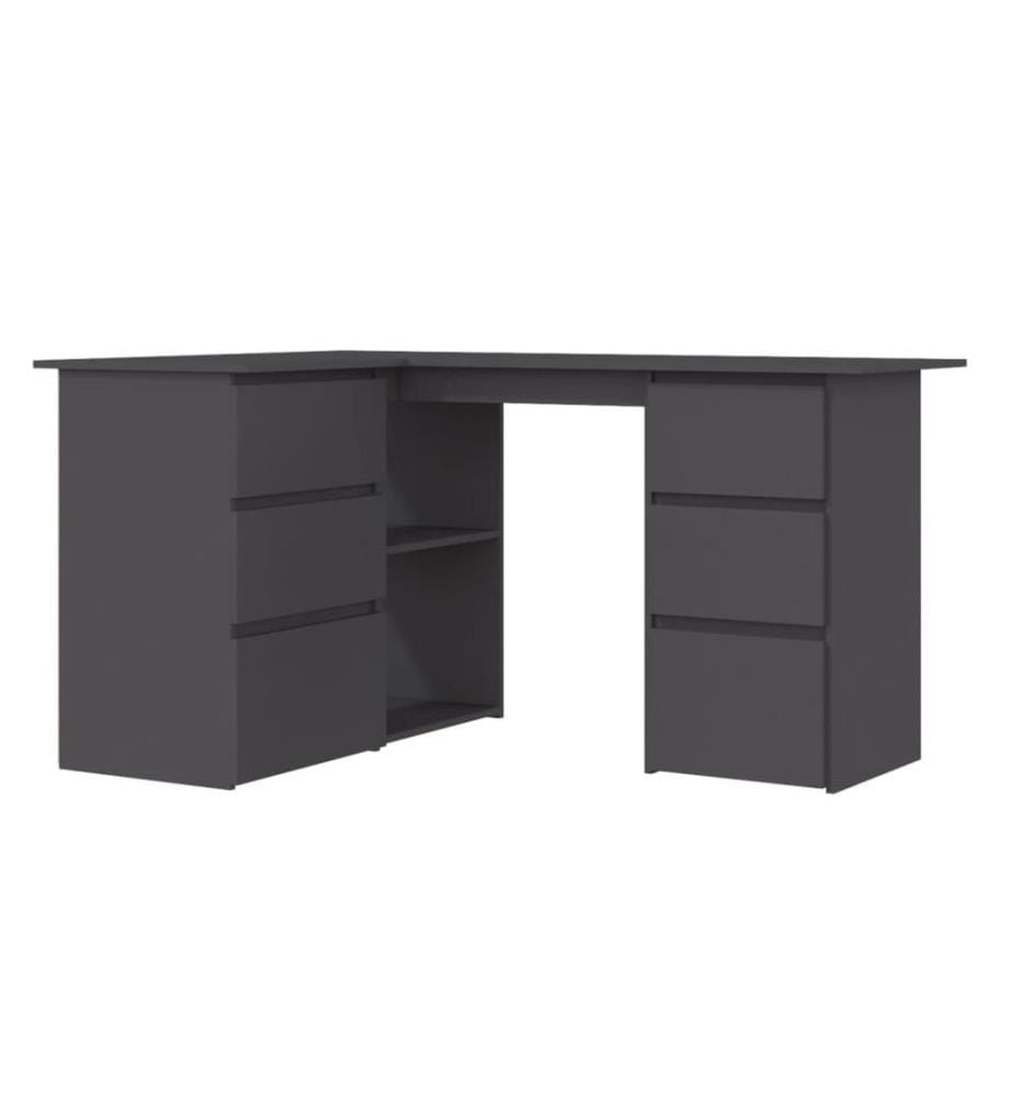 Bureau d'angle Gris 145x100x76 cm Aggloméré
