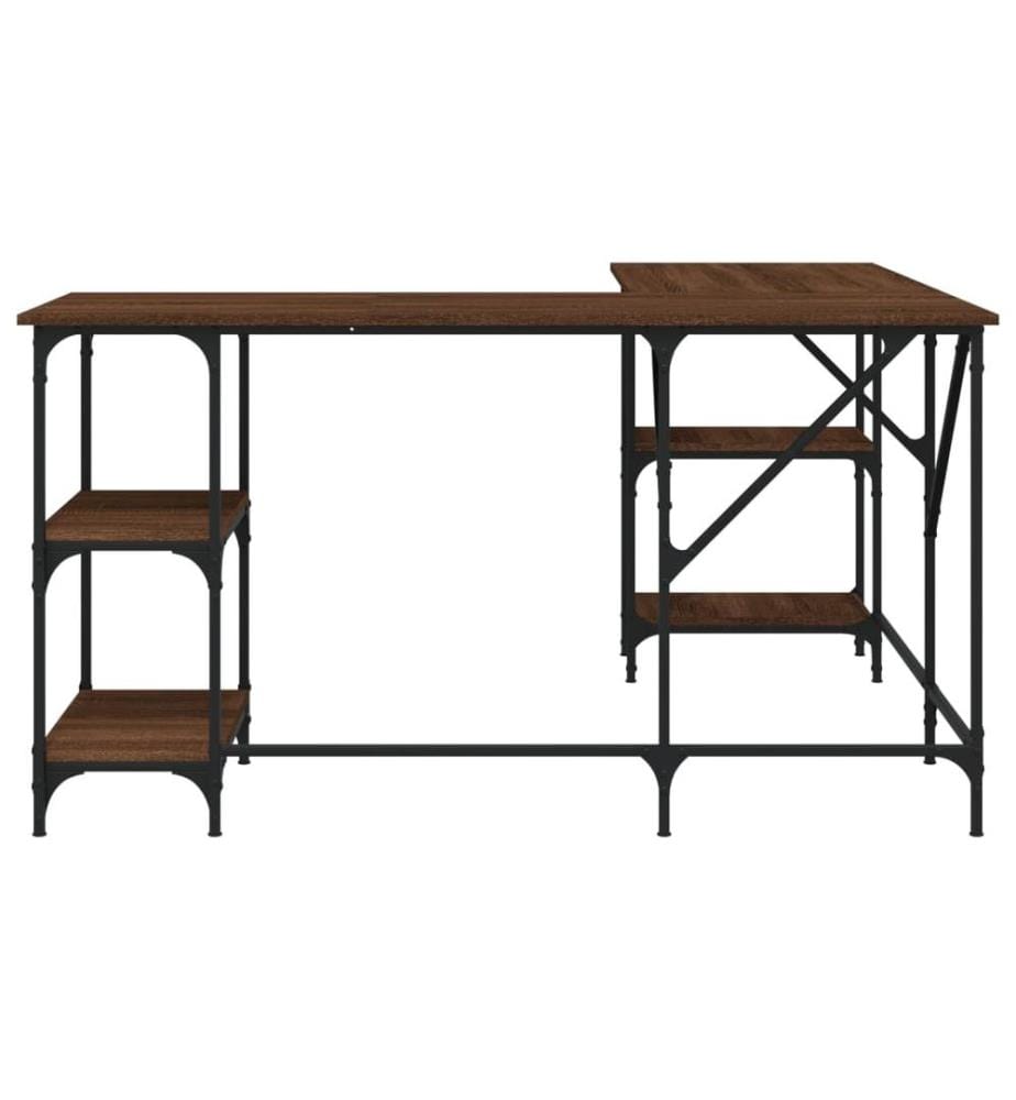 Schreibtisch Braun Eichen-Optik 139x139x75 cm Holzwerkstoff