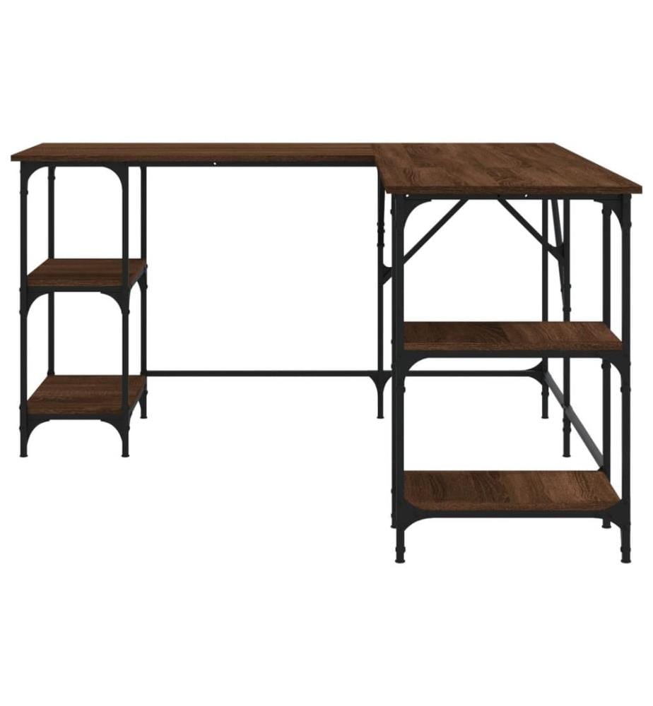 Schreibtisch Braun Eichen-Optik 139x139x75 cm Holzwerkstoff