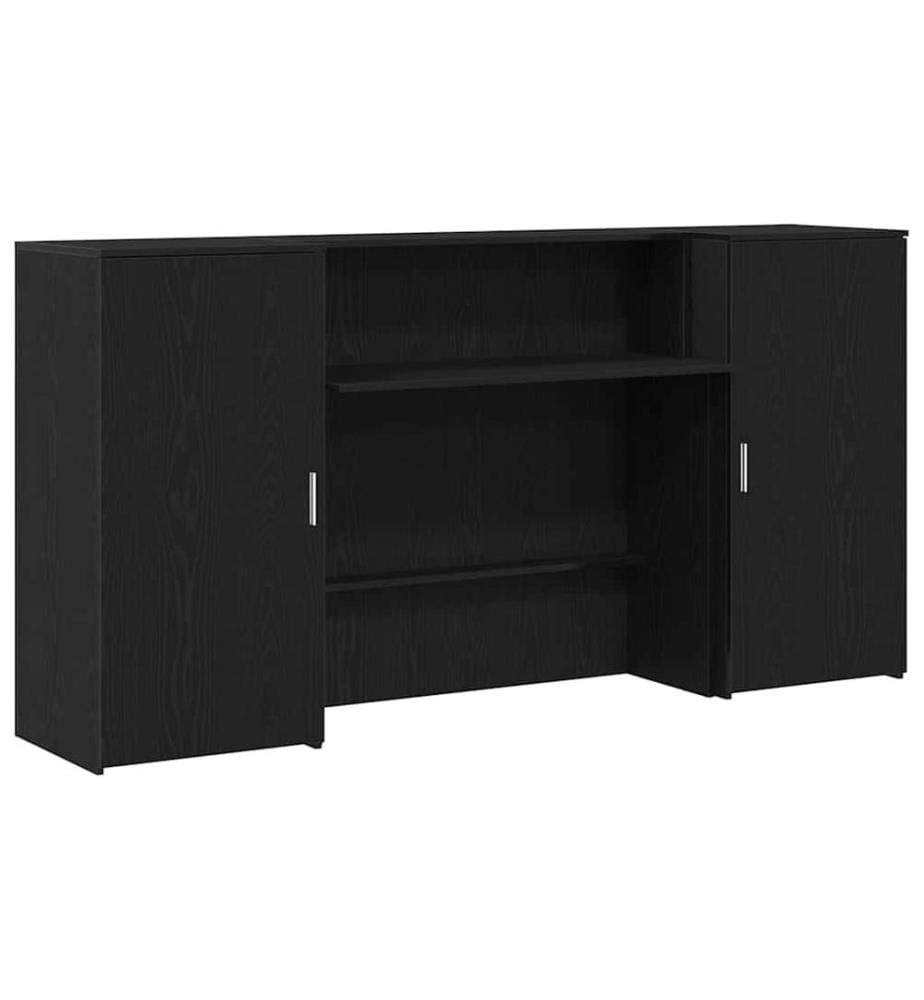 Empfangstheke Schwarz Eichen-Optik 200x50x103,5cm Holzwerkstoff
